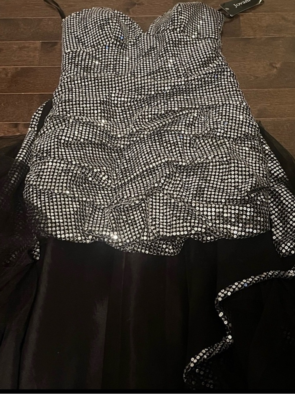 Jovani Black Rhinestone Gown | Strapless Formal Dress | Prom Gala Evening |